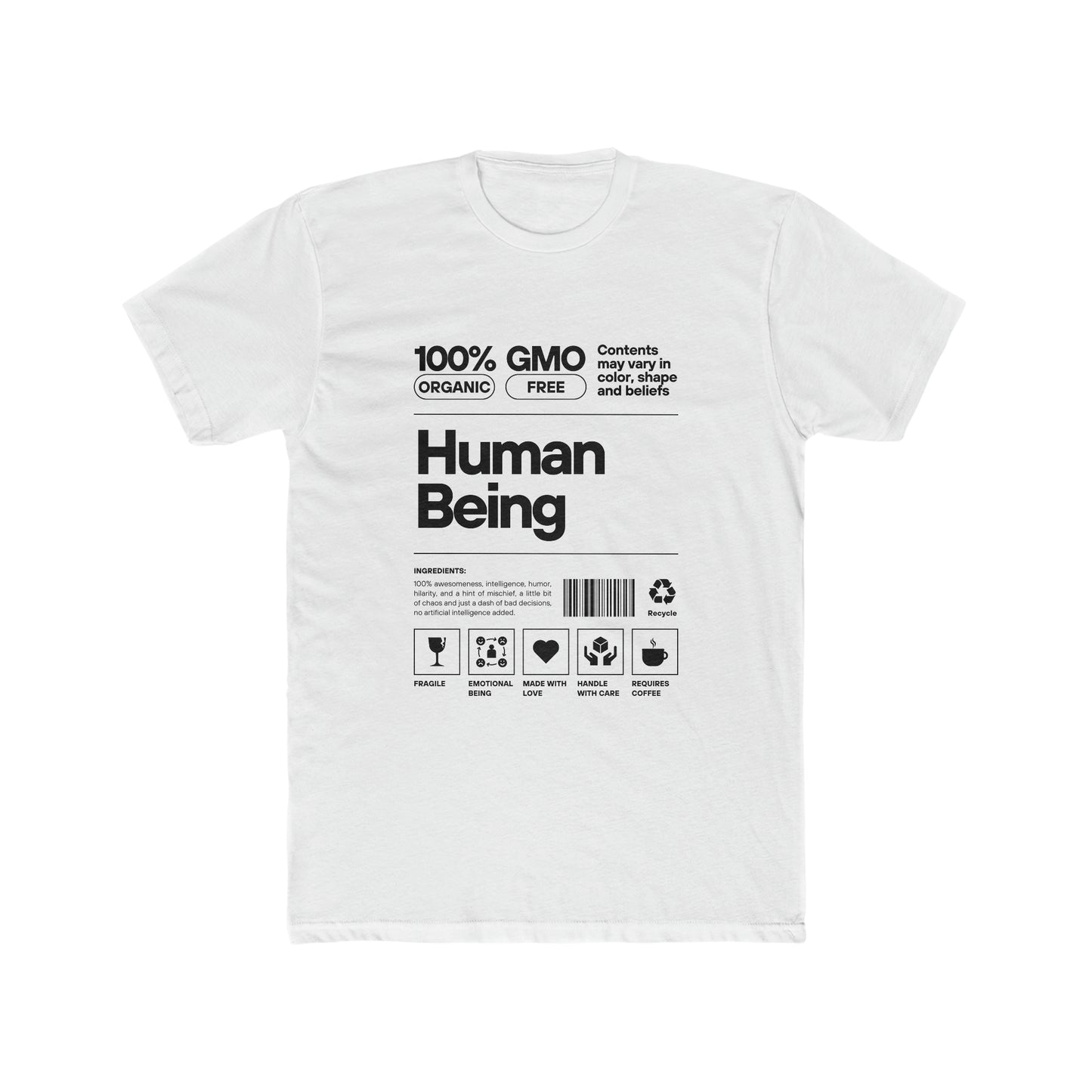 "Human Being" Men's Cotton Crew Tee